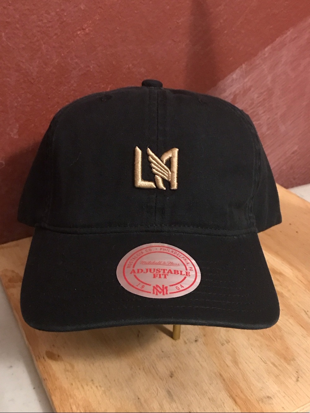 la FC Black Baseball Cap with Gold Embroidered Logo soccer mls futbol dad cap